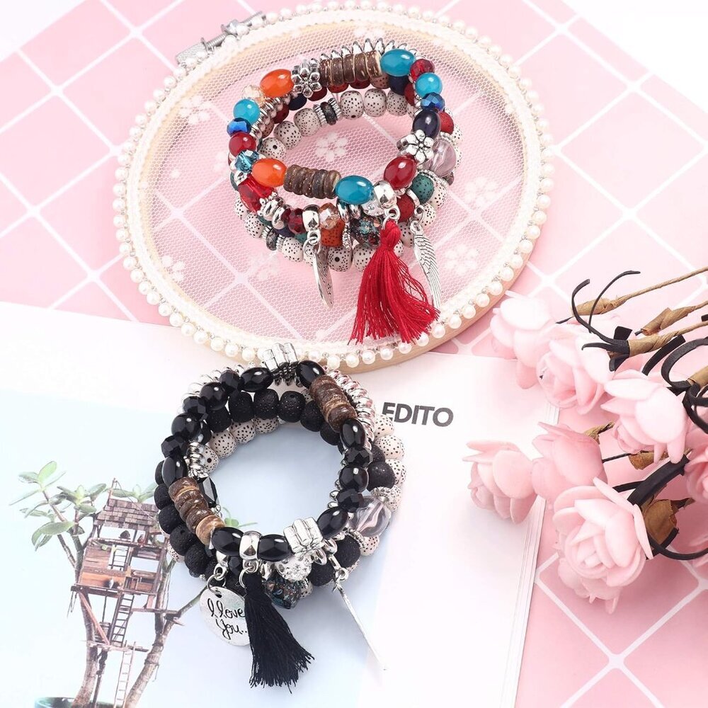 8 Sets Bohemian Stackable Bead Bracelets For Wome… - image 4